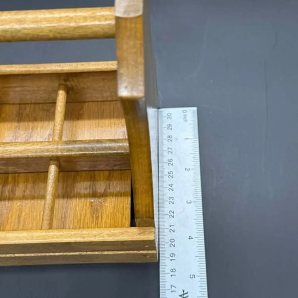 Vintage Wooden 6-Compartment Bottle Caddy